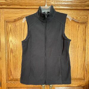 Lands End Vest Women's Small (6-8) Black Fleece Full Zip